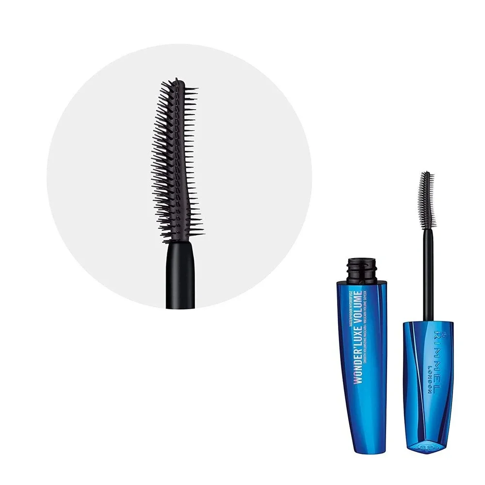 RIMMEL LONDON Wonder'Luxe Volume Mascara, 001 Waterproof Black, 0.37 Fluid Ounce